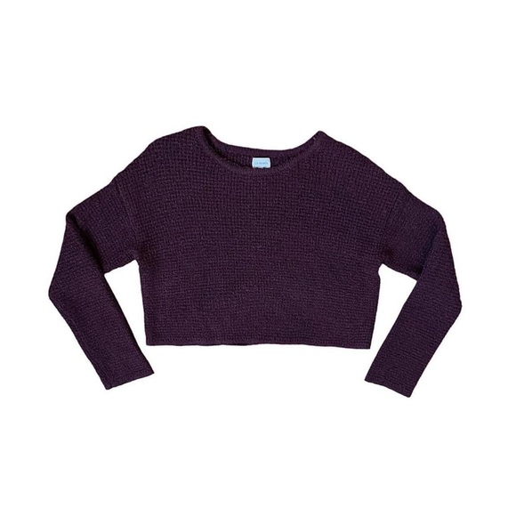 pacsun dark purple cropped sweater - Picture 1 of 3